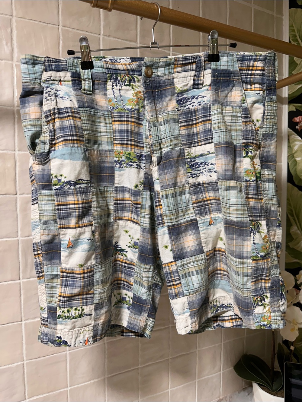 Old Navy patchwork shorts. Size 36